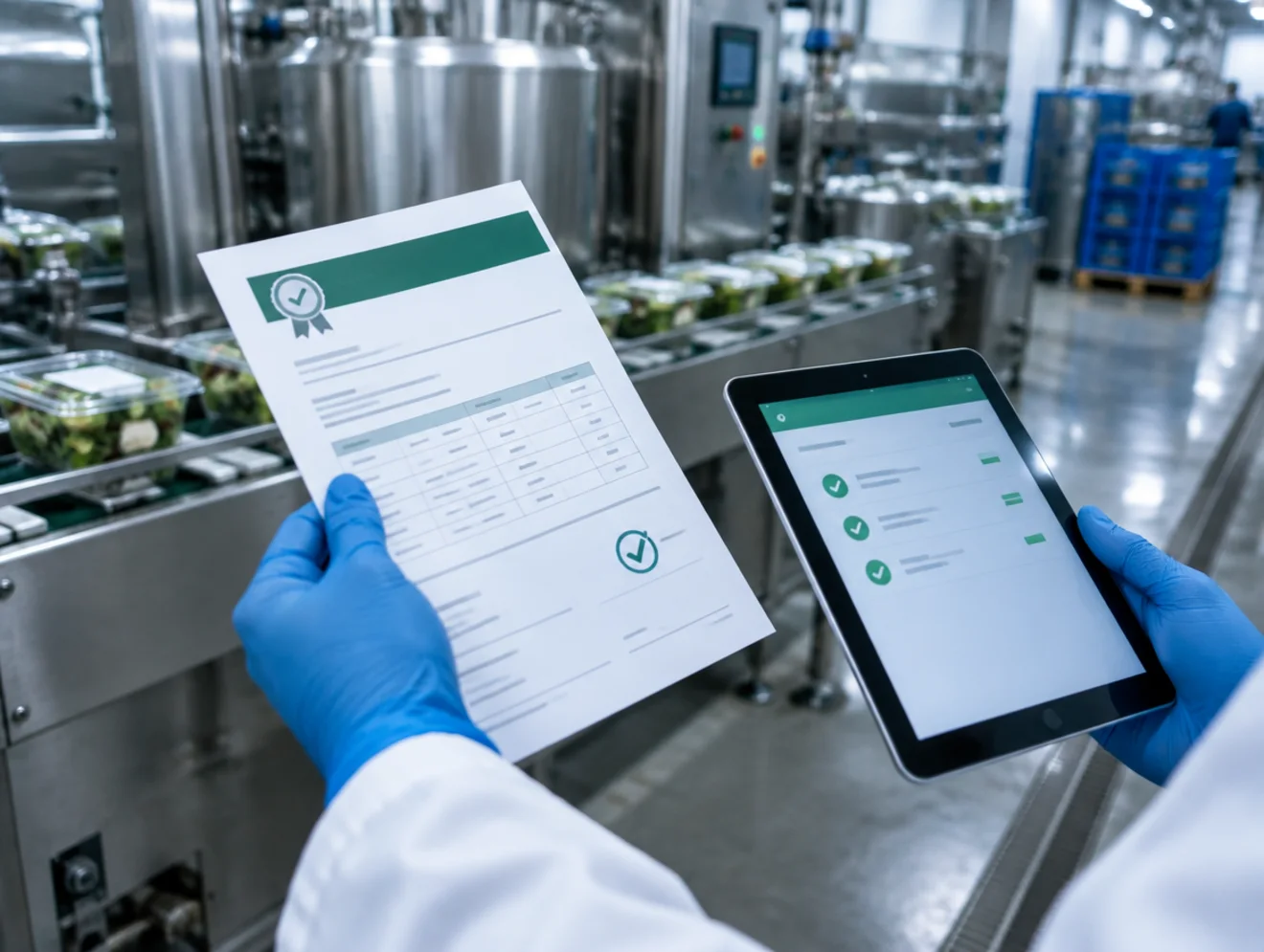 Üretim hattında helal belgesinin tablet üzerinden ürünle eşleştirilmesi