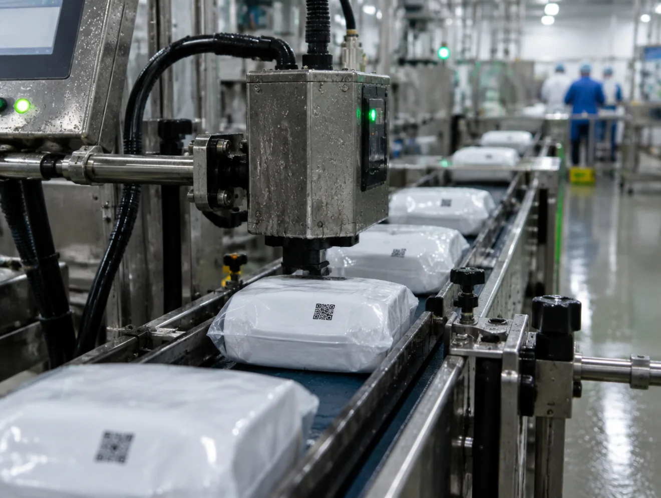 Ambalaj hattında HTS Kodunun paketlere basılması